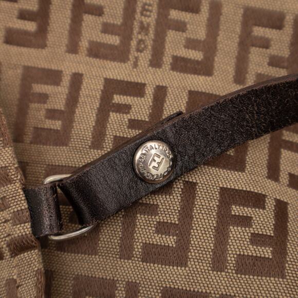 Fendi Zucchino FF Monogram Canvas Roll Open Top Tote Bag Brown VTG - Picture 14 of 14